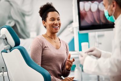 dental cleaning lake oswego | woman at dentist