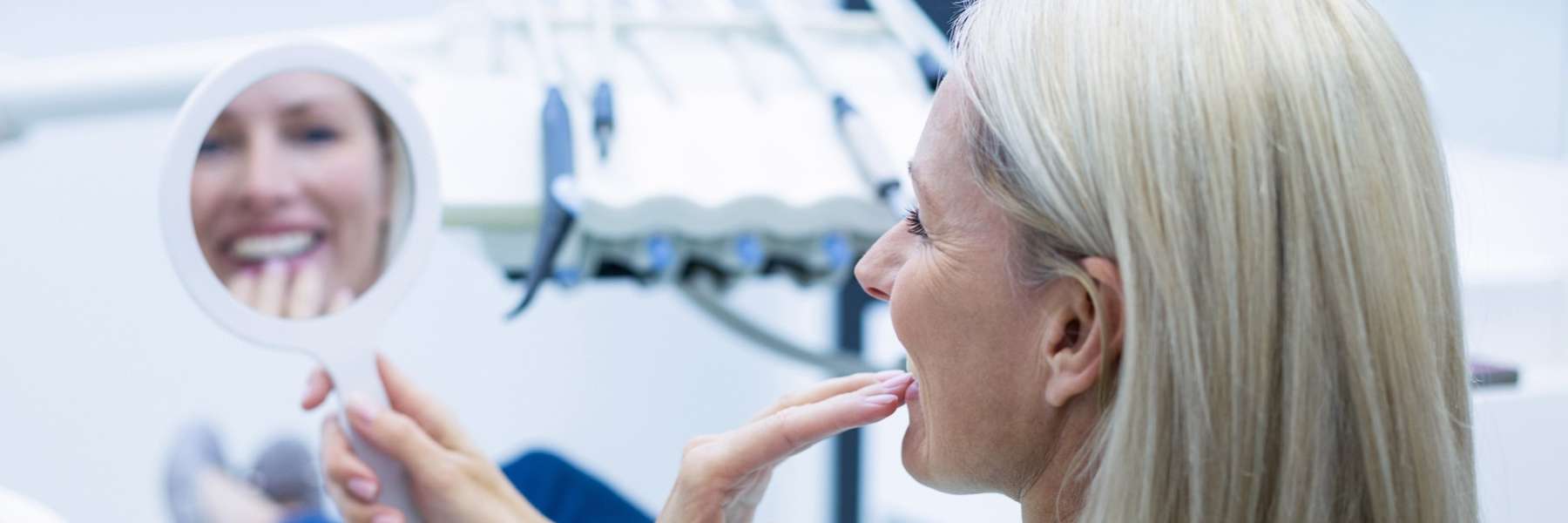 patient during smile makeover reveal in lake oswego